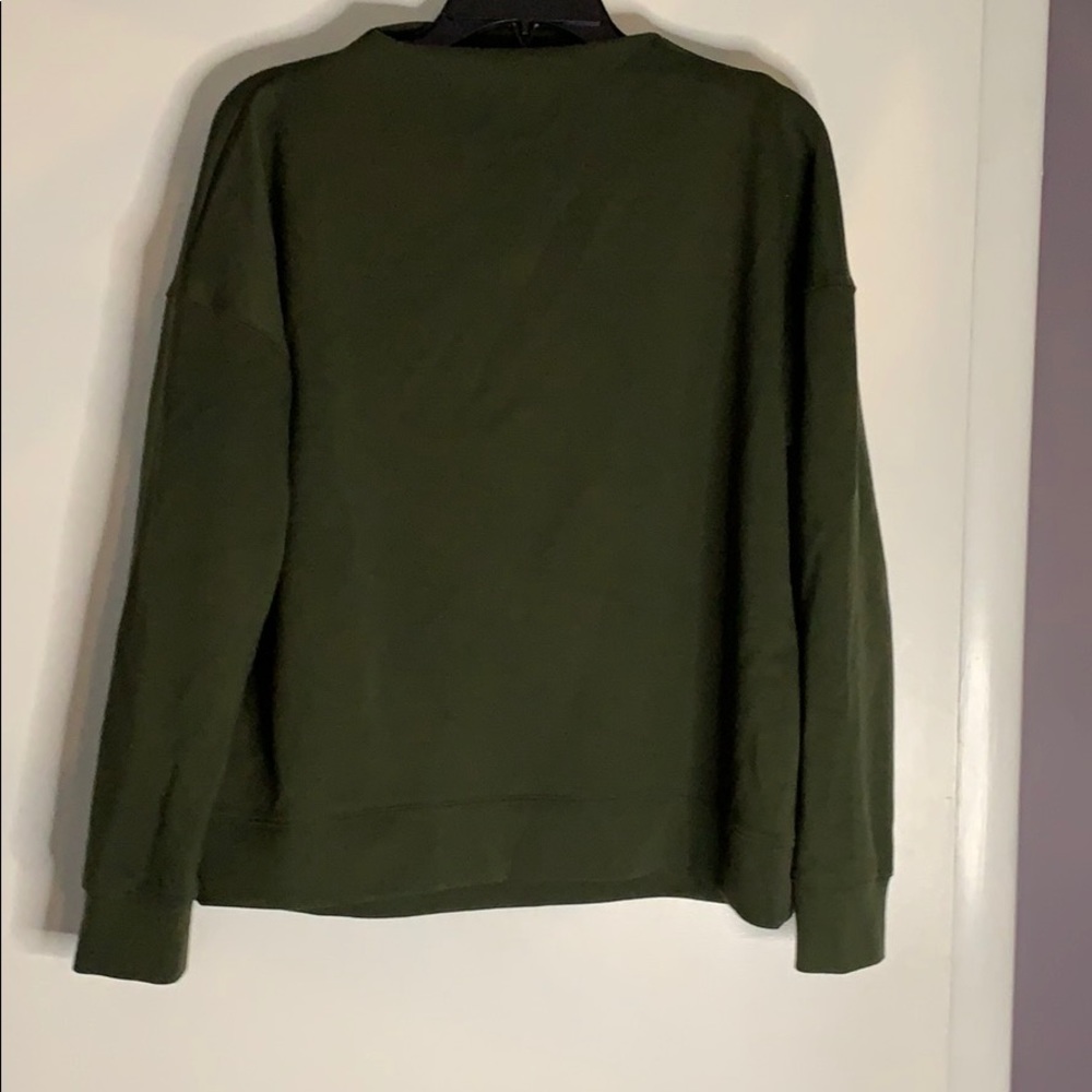Cynthia Rowley Olive Funnel Neck Sweatshirt